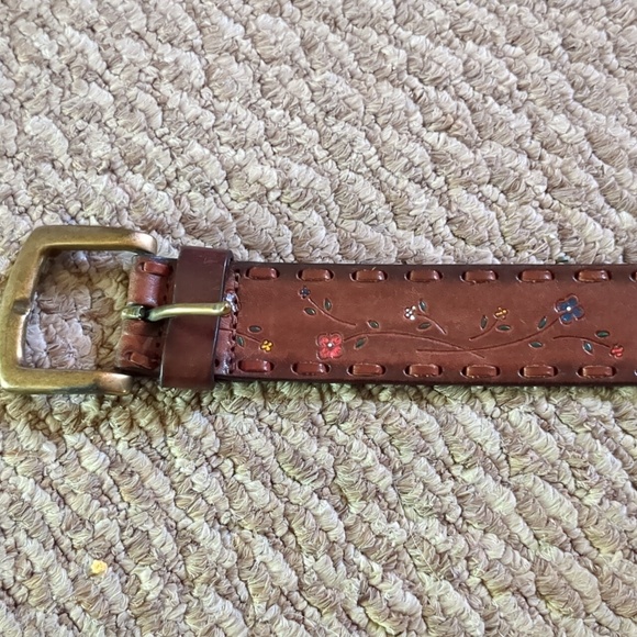 Vintage floral fossil belt women's size 8 - Picture 2 of 6